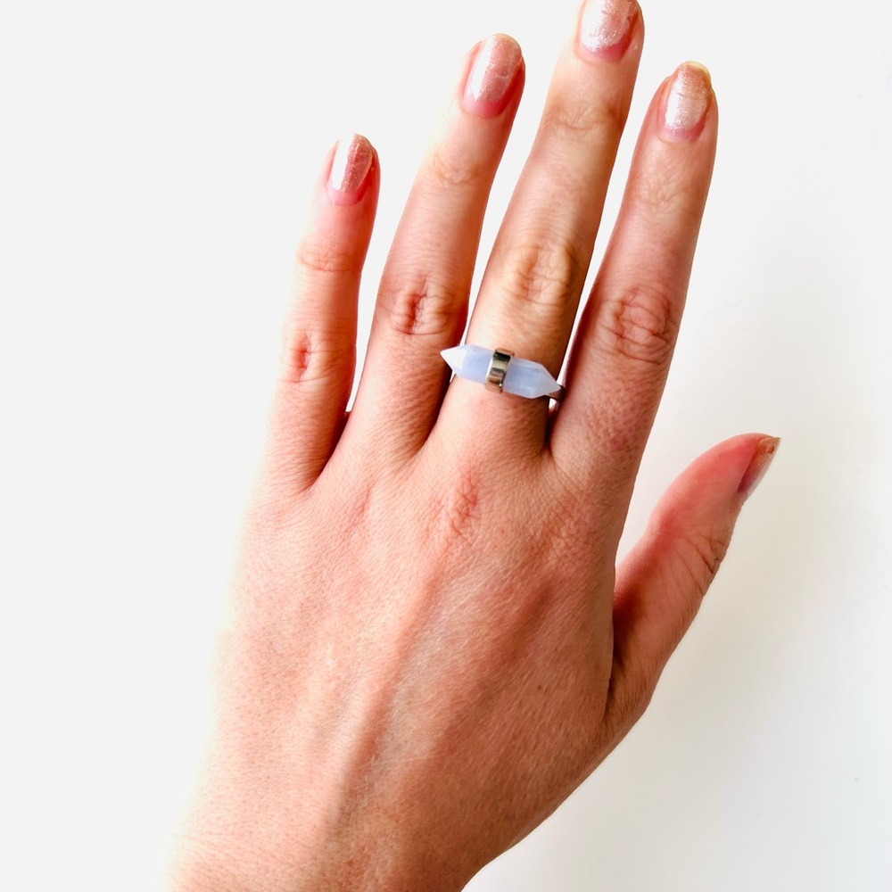 Coach Blue Stone Bar Ring